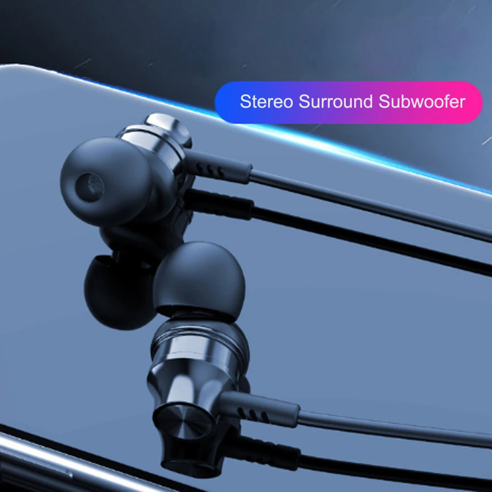 100 шт Проводные металлические наушники игровая гарнитура в ухо тяжелый бас