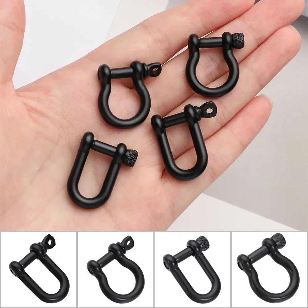 

4 Styles Outdoor Screw Joint Connector Shackle Fob D Bow Staples Key Ring Solid Carabiner Keychain Hook