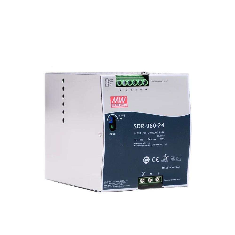 Оригинальный Mean Well SDR 960 series meanwell DC 24 в 48 Вт Промышленный DIN рейка с блоком питания