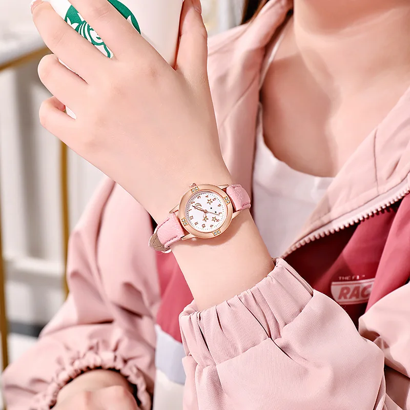 2022 модные светящиеся инкрустированные фианитами Модные Простые кварцевые часы 14