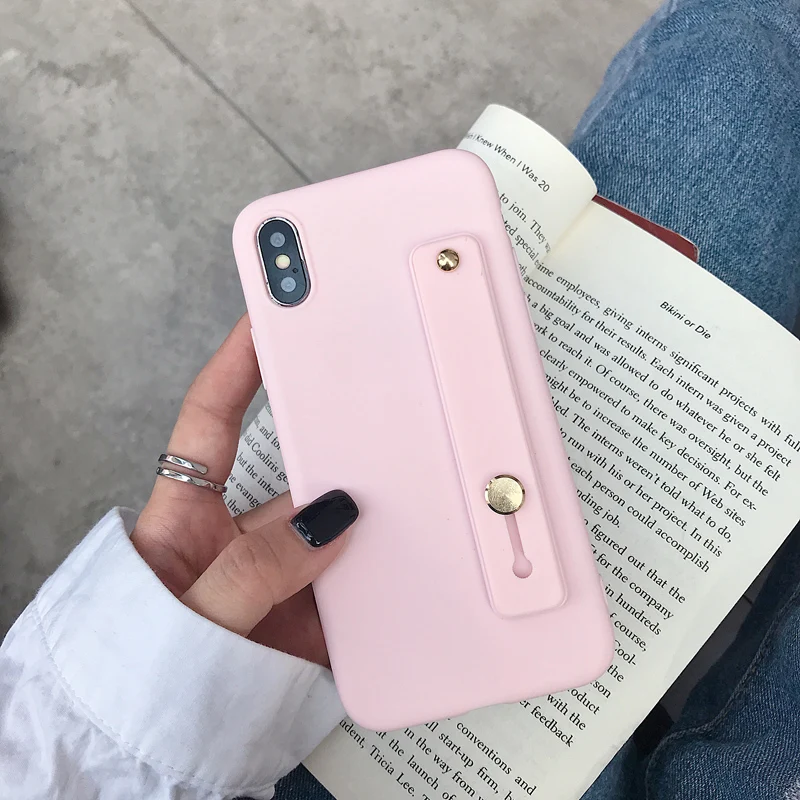 Light Pink Сплошной Цветной силиконовый чехол с держателем для samsung Note 8 9 10 Plus цветной мягкий чехол для телефона samsung S8 9 10 Plus с подставкой - Цвет: Light Pink