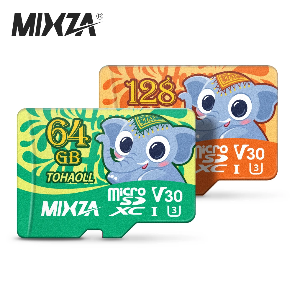 MIXZA слон оригинальный слот для карт памяти 256 ГБ 128 Гб 64 U3 80 МБ/с. 32 sd карта Class10 UHS 1