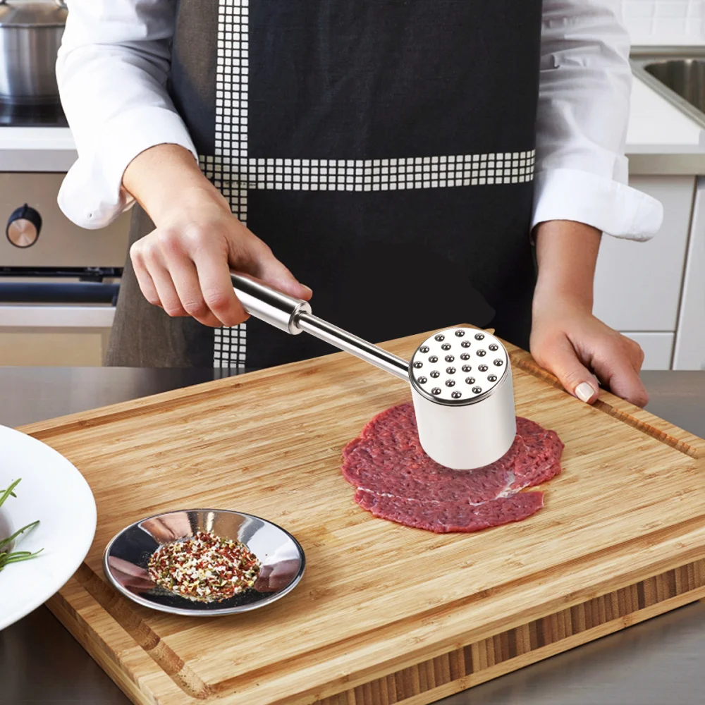 

HOMEMAXS 304 Stainless Steel Meat Tenderizer Hammer Steak Beefsteak Pounder Mallet