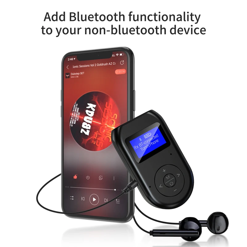 lcd display receiver transmitter 2 in 1 bluetooth adapter txrx wireless music adapter for mp3mp4headphonespeakersmart phone free global shipping