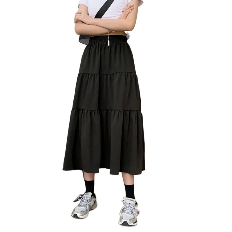 Юбка женская трапециевидная с завышенной талией тонкая многослойная юбка торт в