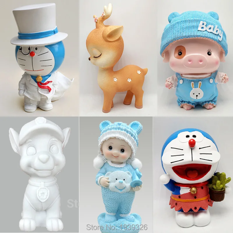 Свинья олень ангел аниме силиконовая форма для гипса фигурка ремесла бетонная