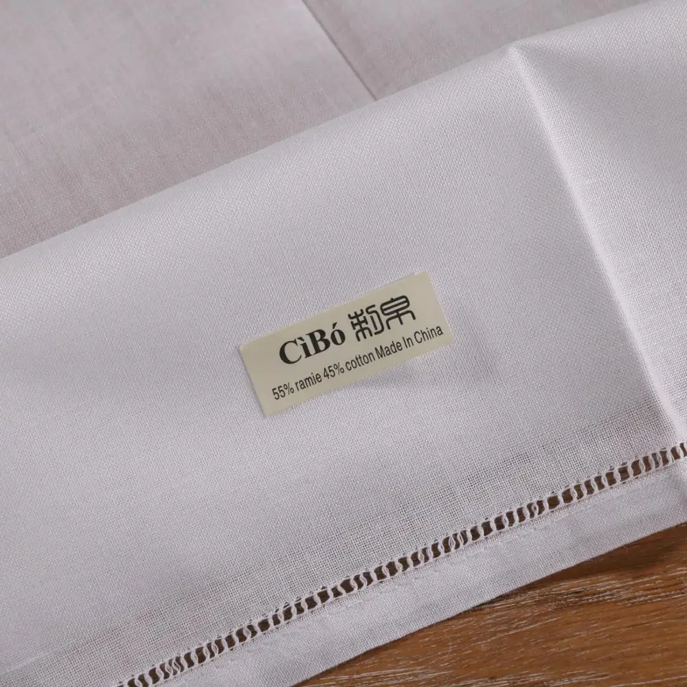 N025 18 : 12 штук белые бежевые чайное полотенце из хлопка и рами лестница краевка