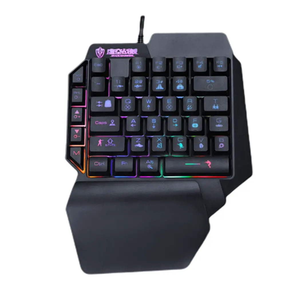 

Mechanical One-hand Gaming Keyboard with Mouse 2400dpi USB Wired Mouse Gamer Ergonomic USB Single Hand Keyboards for PS4 Xbox PC