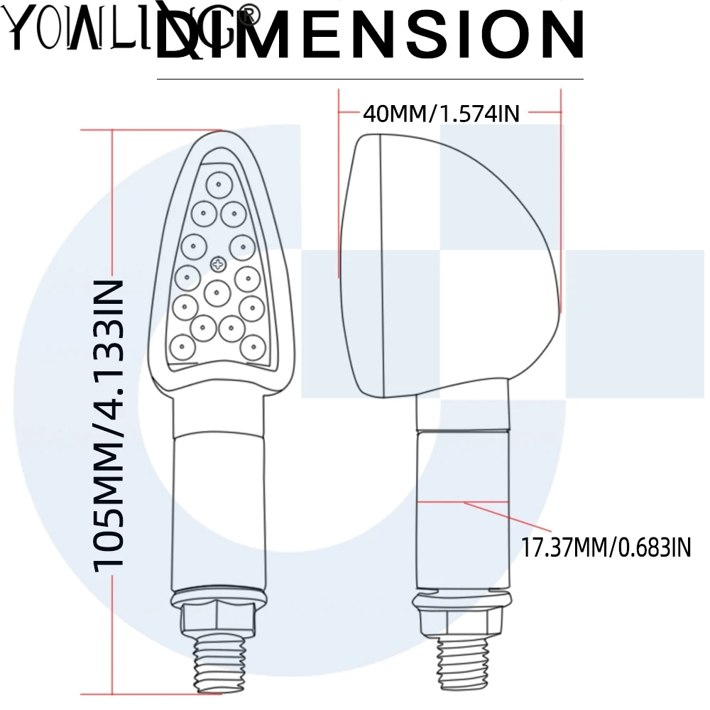 Светильник сигнал поворота для мотоцикла 12 светодиодов |