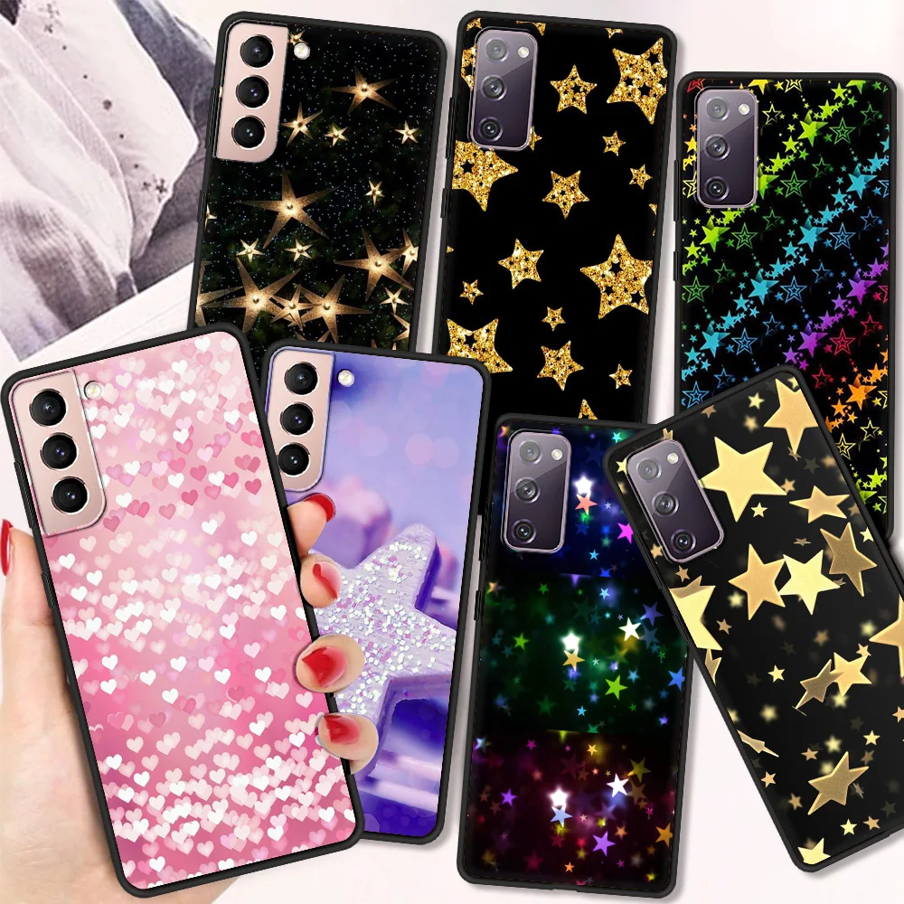 

Блестящие звезды, чехлы для Samsung S20 FE S21 Note 20 10 Ulrta, мягкий чехол из ТПУ для Samusng S10 S10E S10 S9 Plus, силиконовый чехол