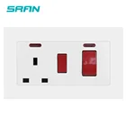 Розетка электрическая SRAN, 13 А, 45 А, двухполюсный светодиодный индикатор, 146 мм * 86 мм