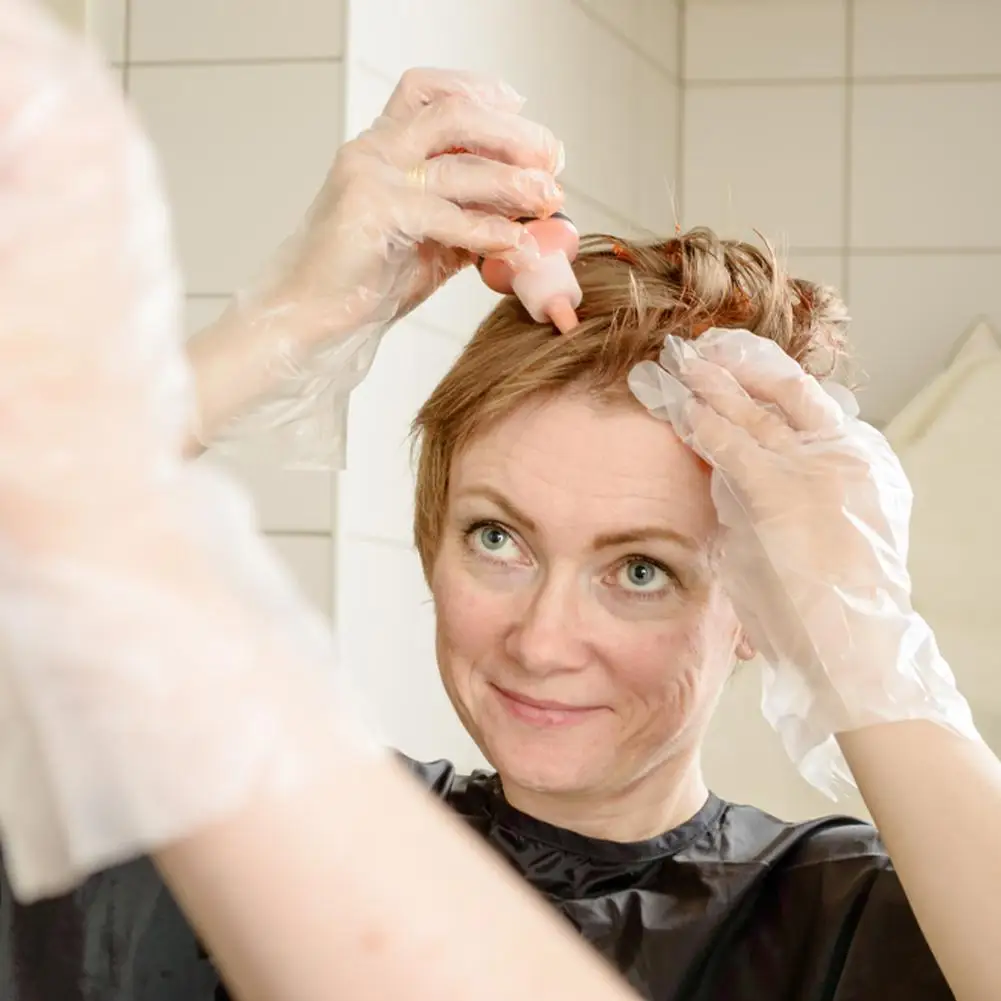 

100 Pcs Disposable Vinyl Gloves Anti-static PVC Gloves For Food Cleaning Cooking Salon Hair Dye Protection Gloves Accessories