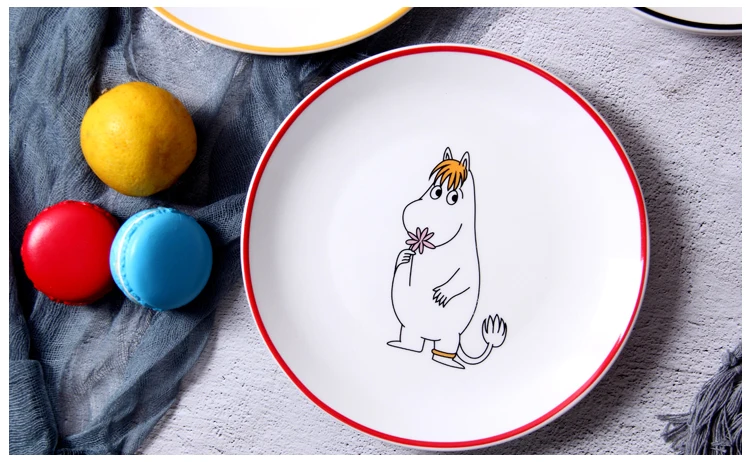 Скандинавский стиль Moomin 8 дюймов стейк керамическая тарелка рисовая чаша ложка Amy Shili мультфильм керамическая детская посуда