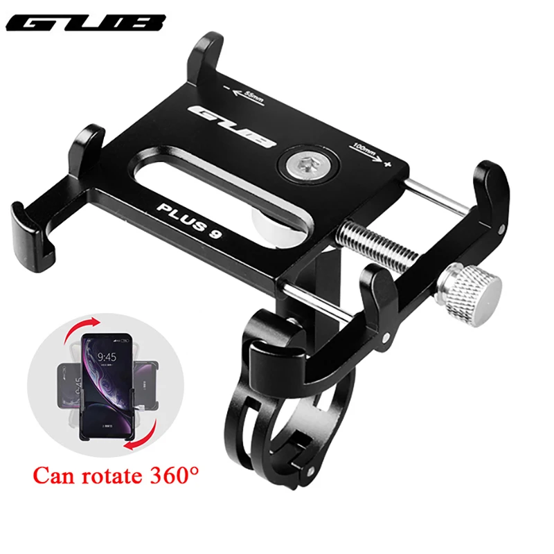 

GUB Plus9 Aluminum Bicycle Phone Holder 360 Rotatable Adjustable Bike Stand For 3.5-6.2 Inch Smartphone Non-Slip Mount Bracket