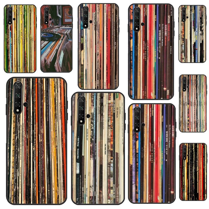 Classic Rock Vinyl Records Case For Huawei P30 P20 P40 P60 Pro P Smart Nova 9 5T Honor Magic 5 Lite X8 X9a 50 70 Cover