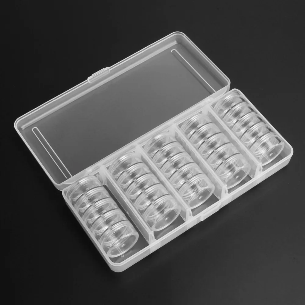 

Transparent Empty Nail Art Tip Glitter Boxes Storage 25 Compartments Nail Art Rhinestone Case Organizer Jewelry Holder Removable