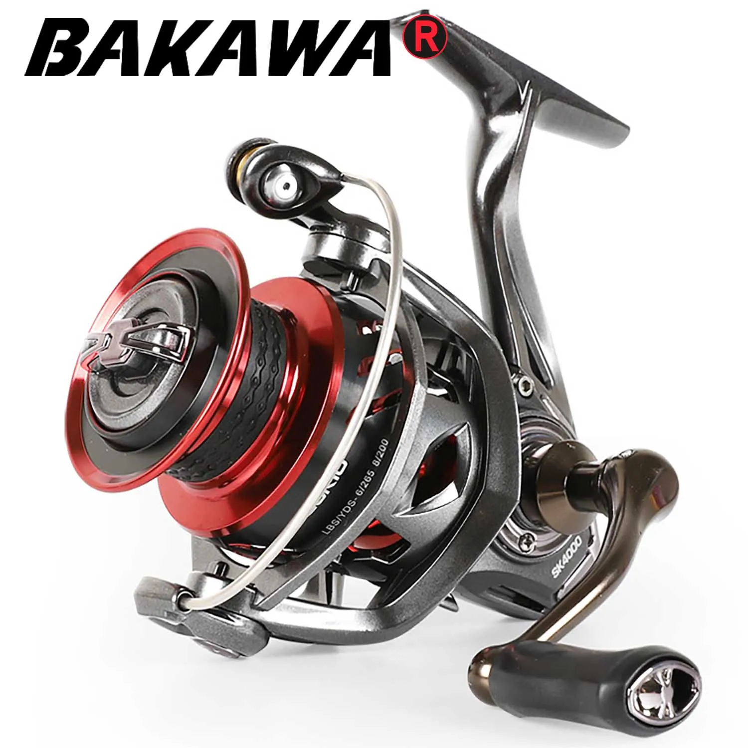 

BAKAWA Pesca Spinning Fishing Reel SK2000-6000 Carp Wheel For Saltwater 6+1BB CNC Metal Spool And Rocker 12kg Max Drag