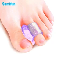 purple 2pcs soft silicone gel toe separator hallux valgus bunion spacers thumb corrector foot care tool for women men