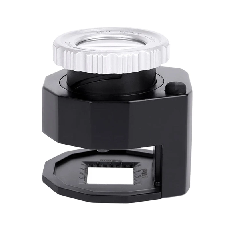 

30X Illuminated Magnifying Glass Jewelers Loupe LED UV Lights Desktop Metal Magnifier for Textile Optical Coins Stamps