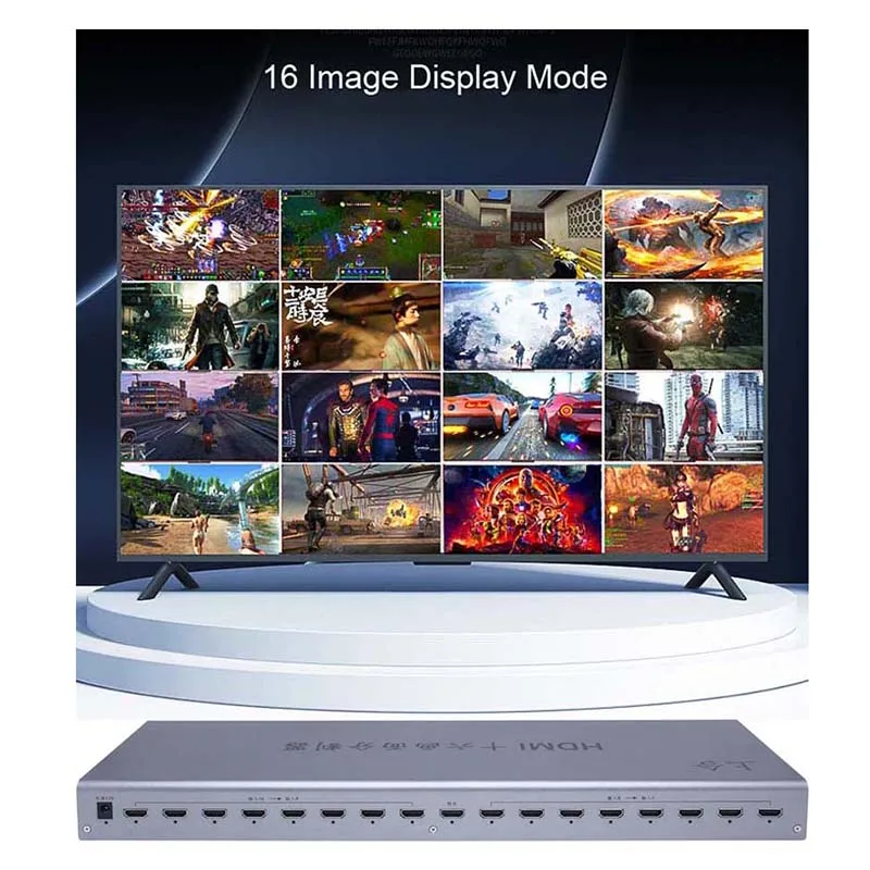 4K HDMI 16x1 четырехъядерный многофункциональный переключатель 16 в 1 бесшовный
