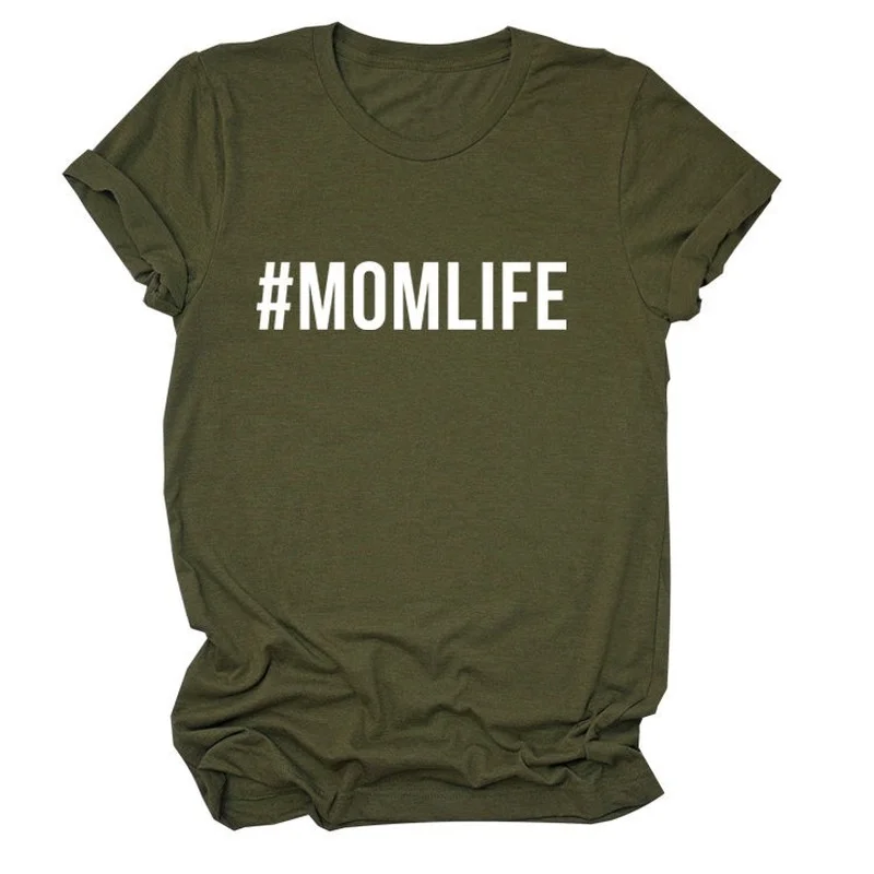 

Momlife Letter Print Women T Shirt Short Sleeve O Neck Loose Women Tshirt Ladies Tee Shirt Tops Clothes Camisetas Mujer