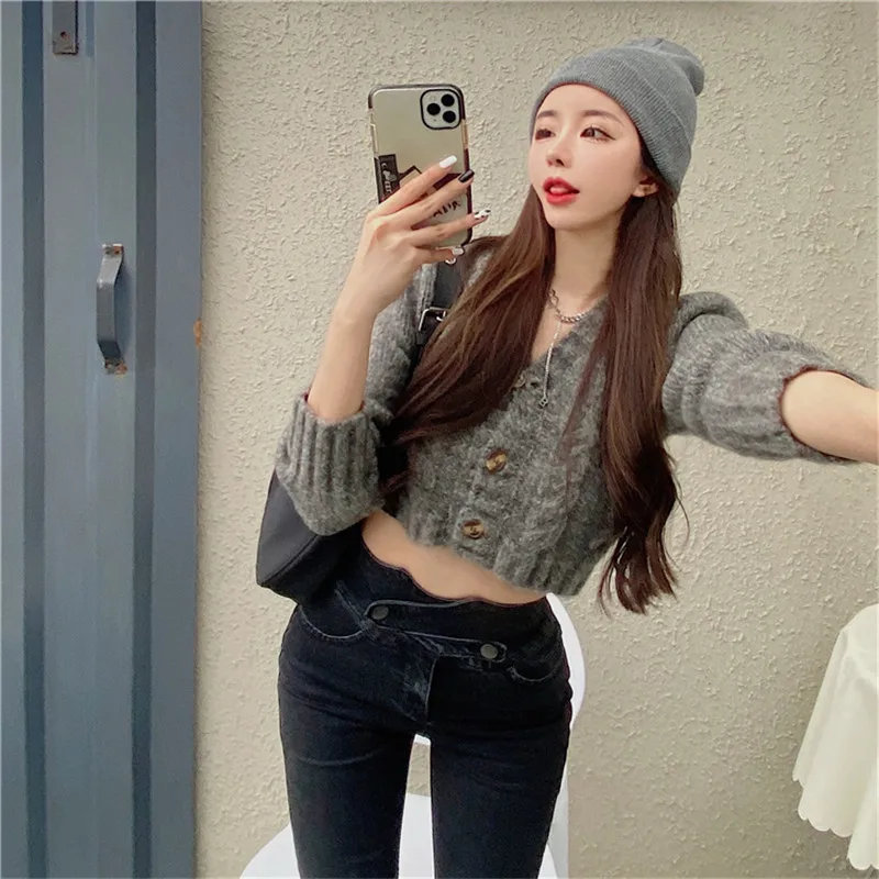 

Bag Hip Korean Version Of All-Match Stretch Slim High-Waisted Jeans Real Shot New Fashion Design Sense