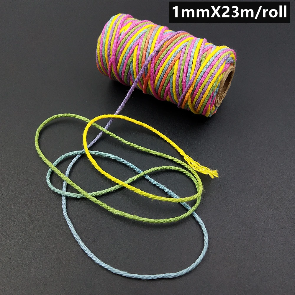 Веревка хлопковая для макраме 1 мм x 20 м/рулон свадебные украшения аксессуары