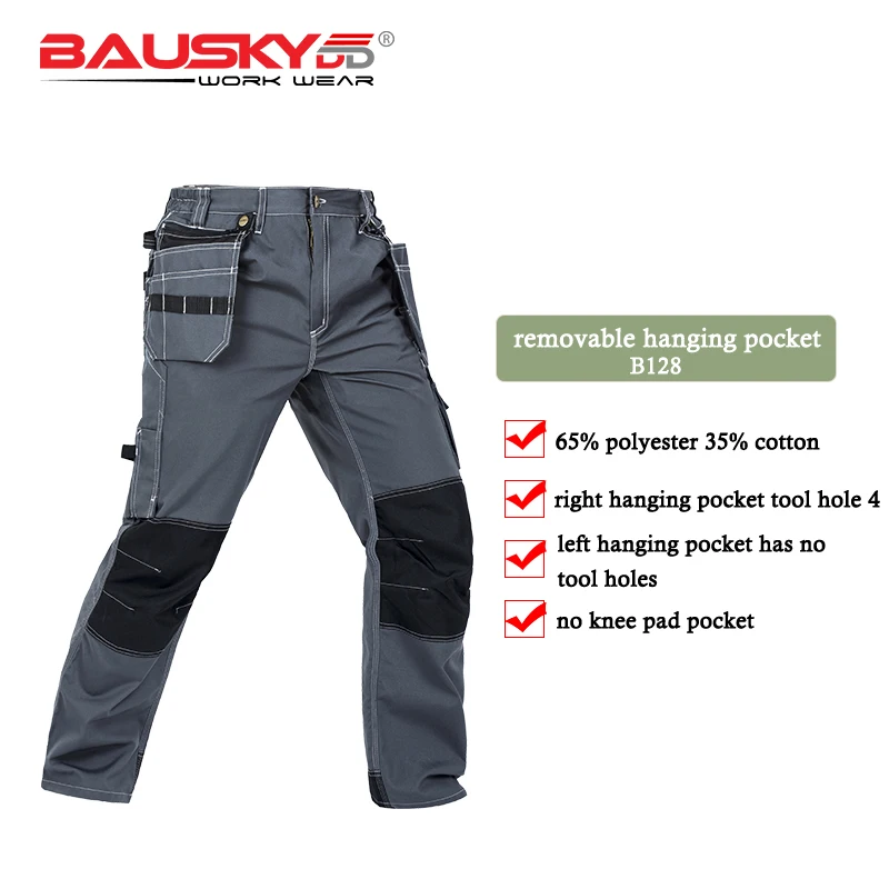 Autumn/Winter Bauskydd B128 Men's Working Pants With Multi-tool Pockets Work trousers Free Shipping | Безопасность и защита