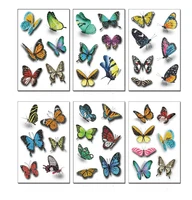 6 sheets temporary tattoos 3d stickers tattoo butterfly temporary tattoo