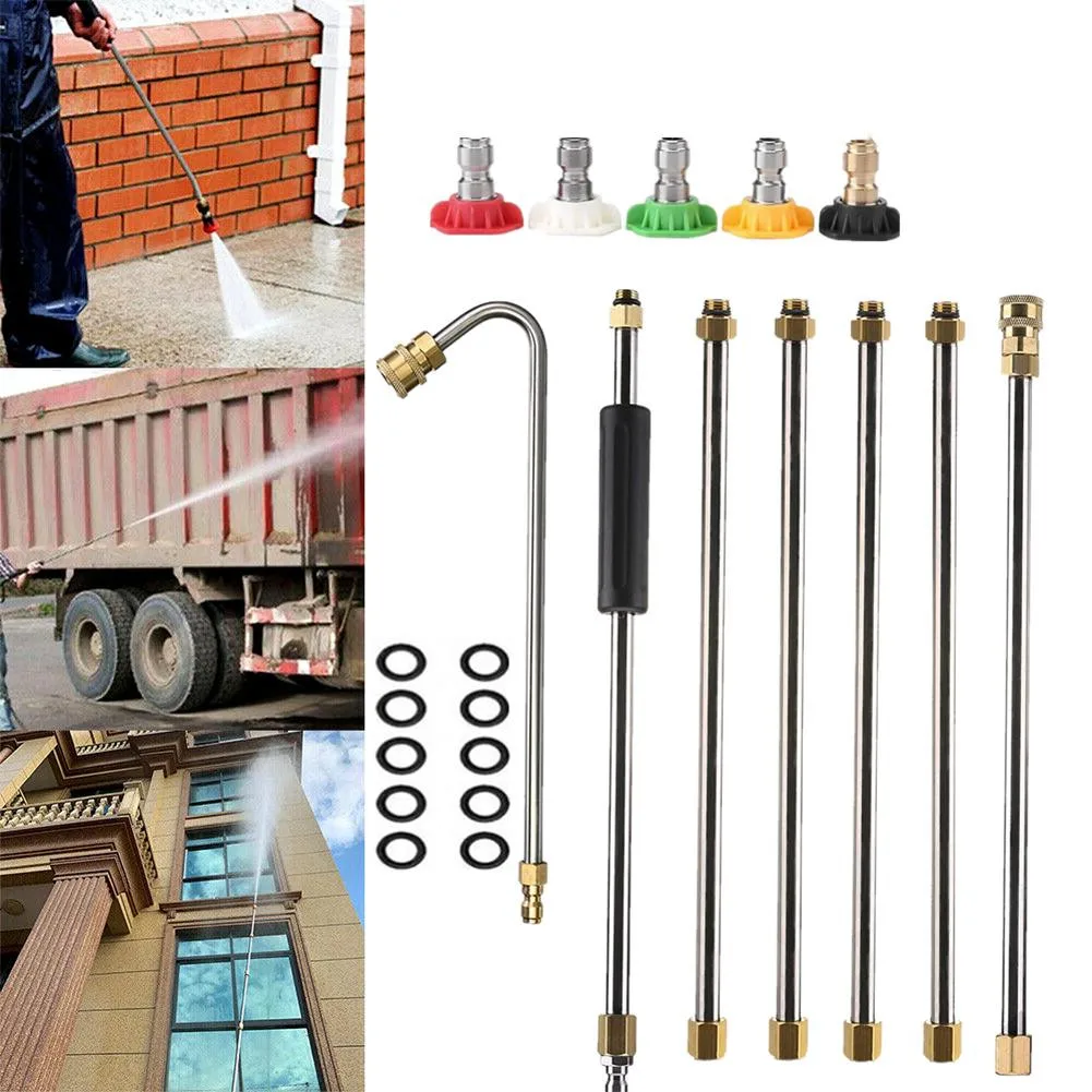 

7X High Pressure Washer Extension Replacement Lance 1/4in' Spray Wand W/5 Nozzle Pressure Washer Parts For Nozzle Undercarriage