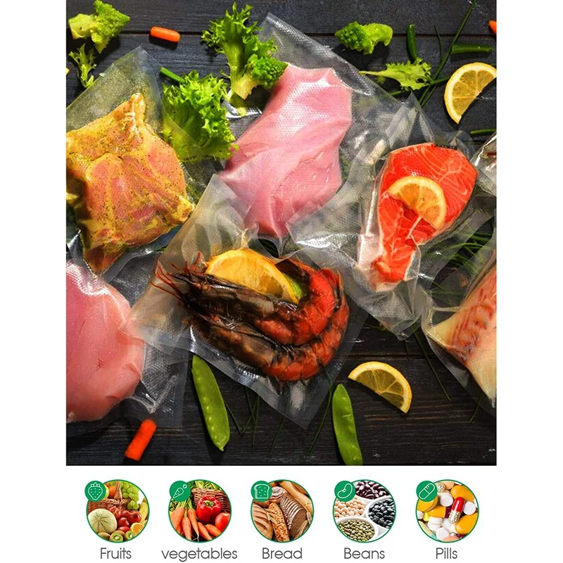 

8 Rolls Vacuum Sealer Bags for Food Saver, Thicker Heavy Duty Commercial Grade Bag, Fits for All Clamp Style Vacuum