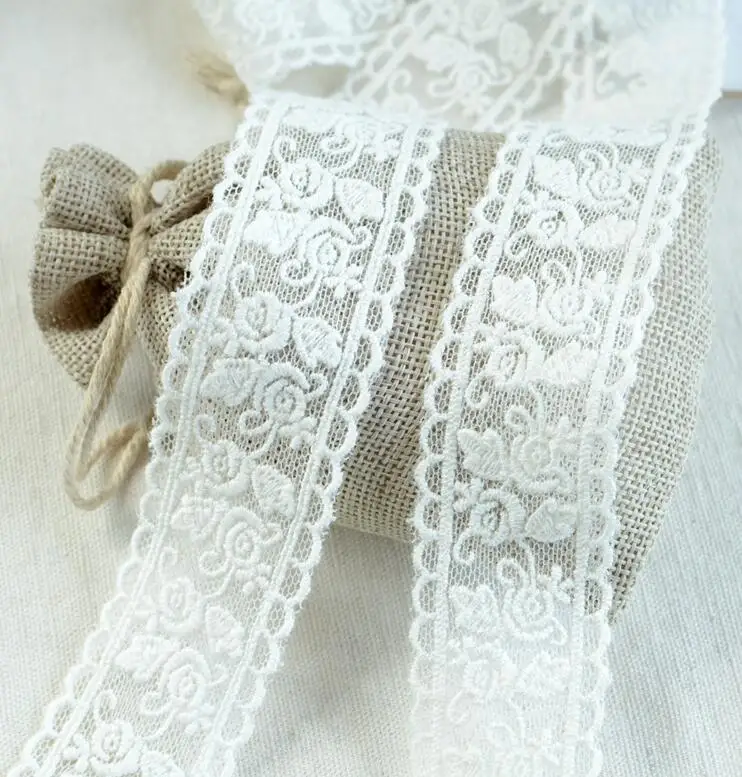 Белая кружевная лента 3 метра 35 мм сделай сам хлопковая вышитая отделка ткань для