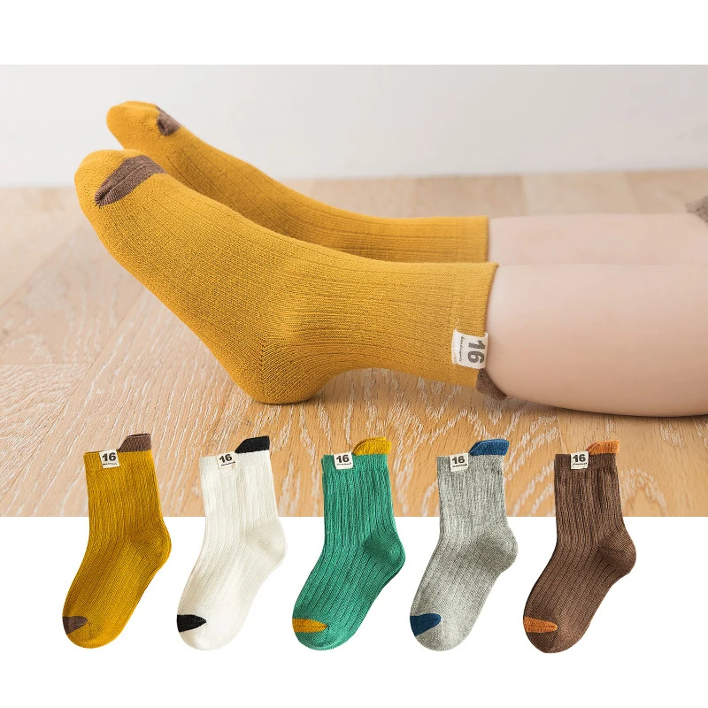 Детские однотонные хлопковые носки для мальчиков и девочек 5 цветов|Носки| |