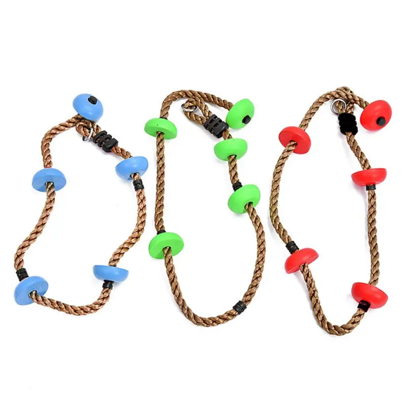 

Jungle Gym Climbing Rope with Platforms and Disc Swing Seat Fitness Swing Set R66E