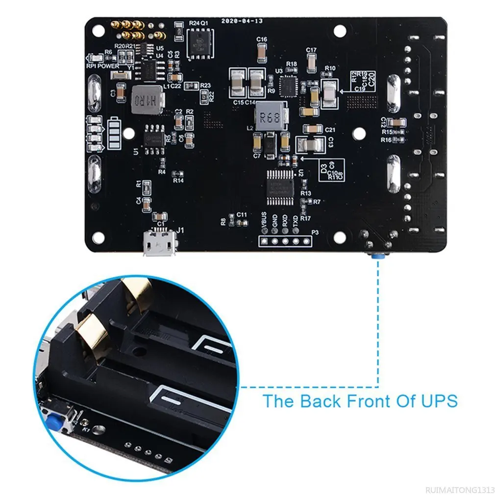 

RPI UPS Two Ports For Power Supply Expansion Mobile Power Supply Board Outputs Power Read Overvoltage Protection