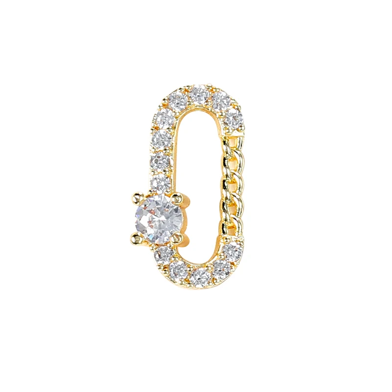 

1Piece of Nail Art Ins Wind Light Luxury Metal Zircon Super Flash Diamond Alloy Plating Real Gold Crystal Nail Design Accessorie