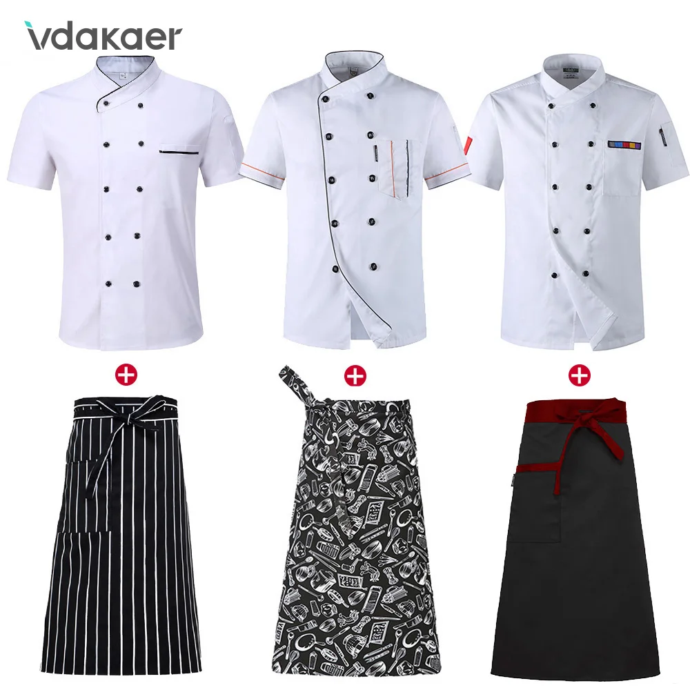 Дамы шеф повара рубашки униформа официантки пальто унисекс белый дышащий