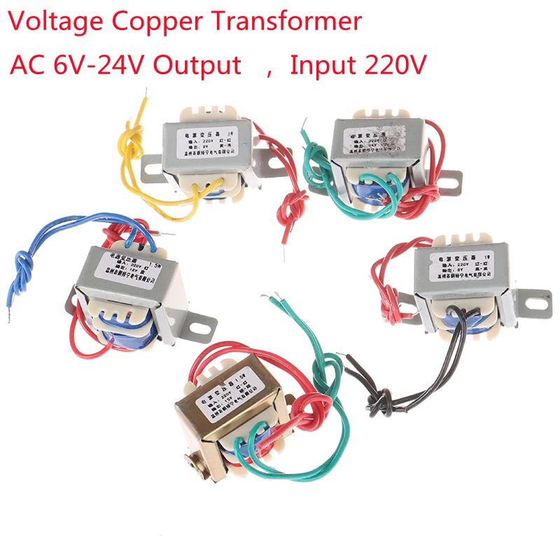 

AC 6V 9V 12V 15V 24V Output Voltage 1W EI Copper Core Input 220V 50Hz~60Hz Single/dual Voltage Copper Power Transformer