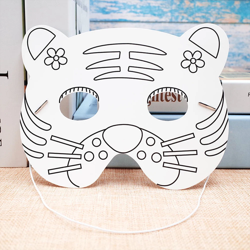 

1PC Cartoon Animal Paper Painting Mask Graffiti DIY Art Crafts Kindergarten Kids Toy Intelligence Developmental Toys