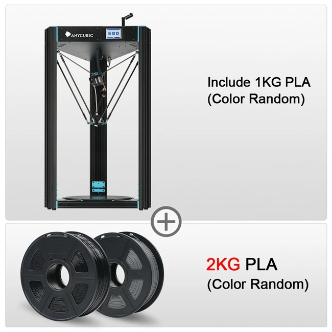 ANYCUBIC Predator 3d принтер коссель большой объем сборки новейший ультрабасный предварительно собранный настольный 3d принтер комплект 3d drucker - Цвет: Predator Add 2KG