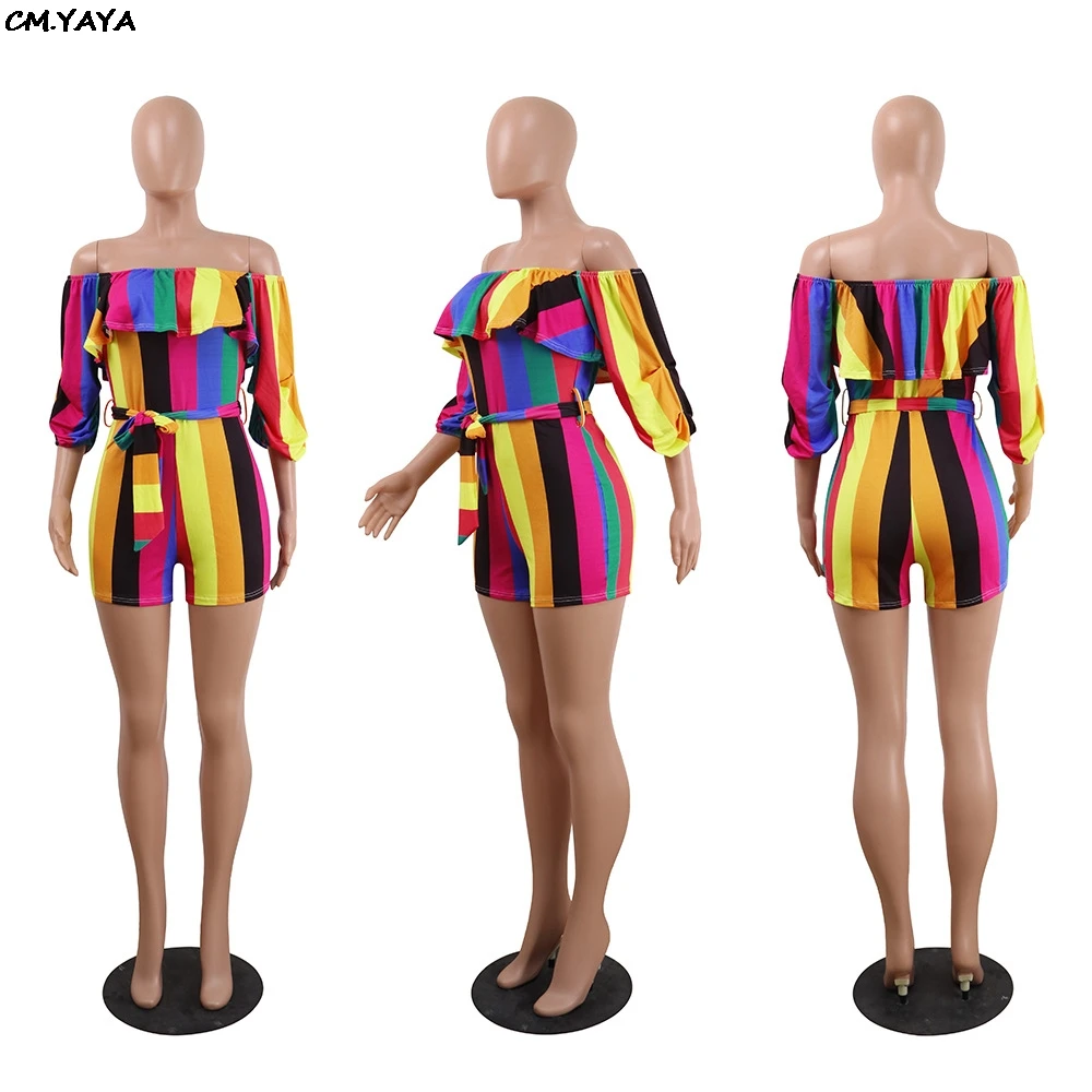 2019 для женщин цветочный принт в полоску с открытыми плечами рукавом бабочкой