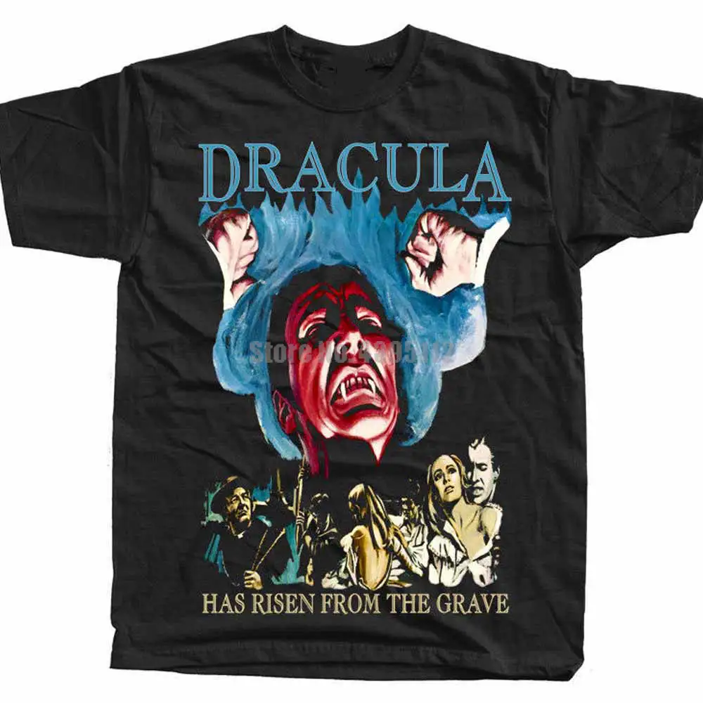 Мужская Уличная футболка Dracula Has Rise of The Grave Poster из 100% хлопка 2019|Мужские футболки| |