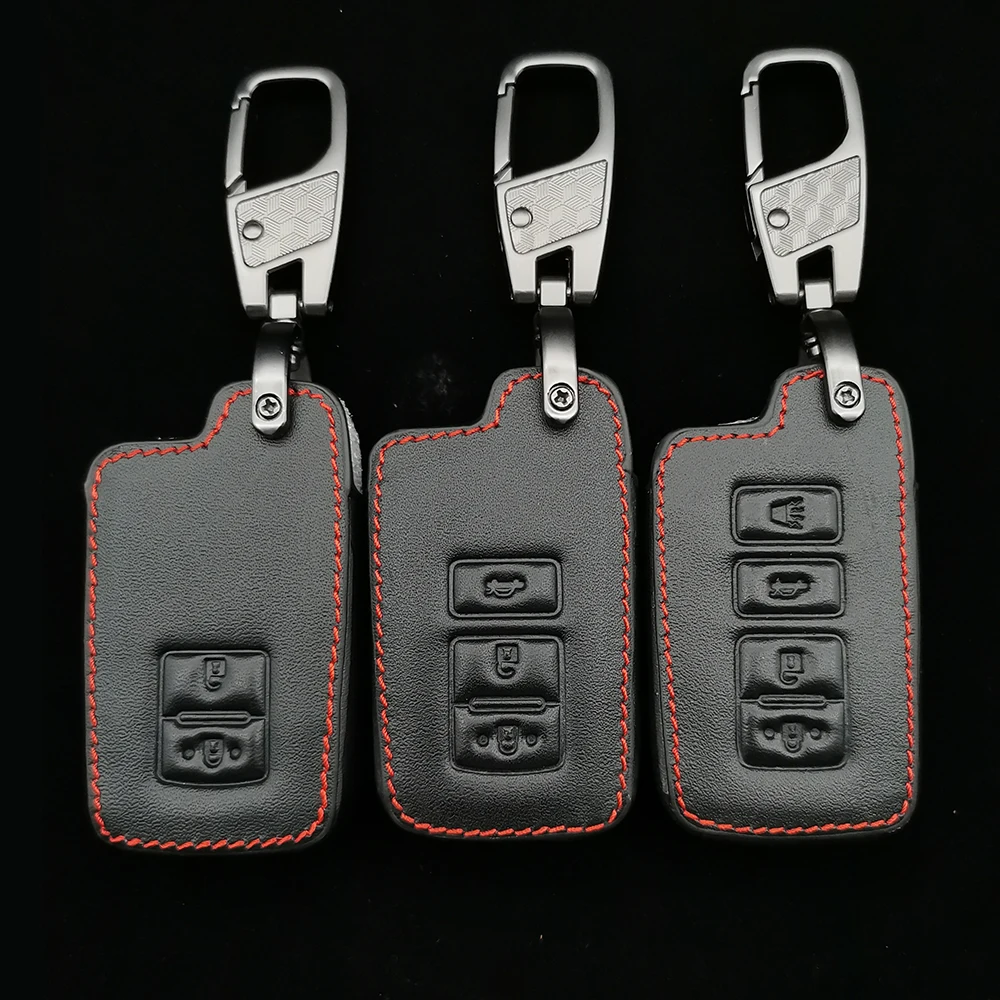 

Leather Car Key Cover Case For Toyota Highlander Land Cruiser Riez 86 Hilux Innova Fortuner Rav4 Camry Prado Shield Accessories