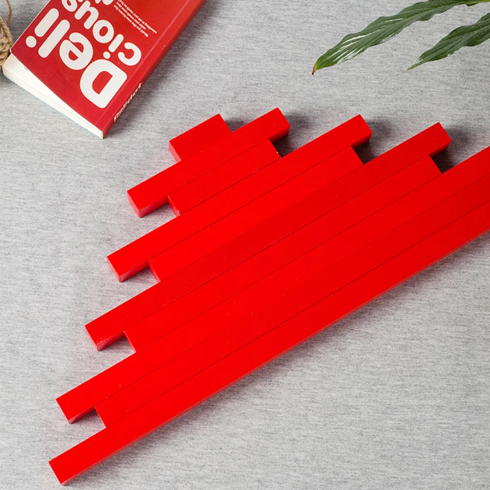 Длинные палочки Монтессори с красными полосками удочки для дома Женская