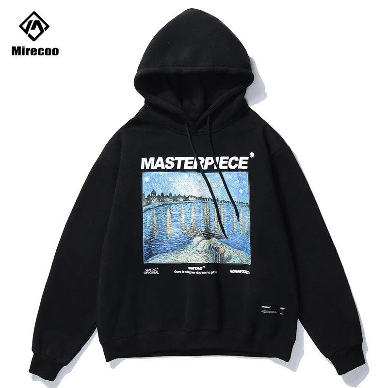 

Oil Painting Print Men Hip Hop Hoodie Sweatshirt Hoodie Retro Washed Pink Hooded New Pullover Harajuku 2020 Streetwear Vintage