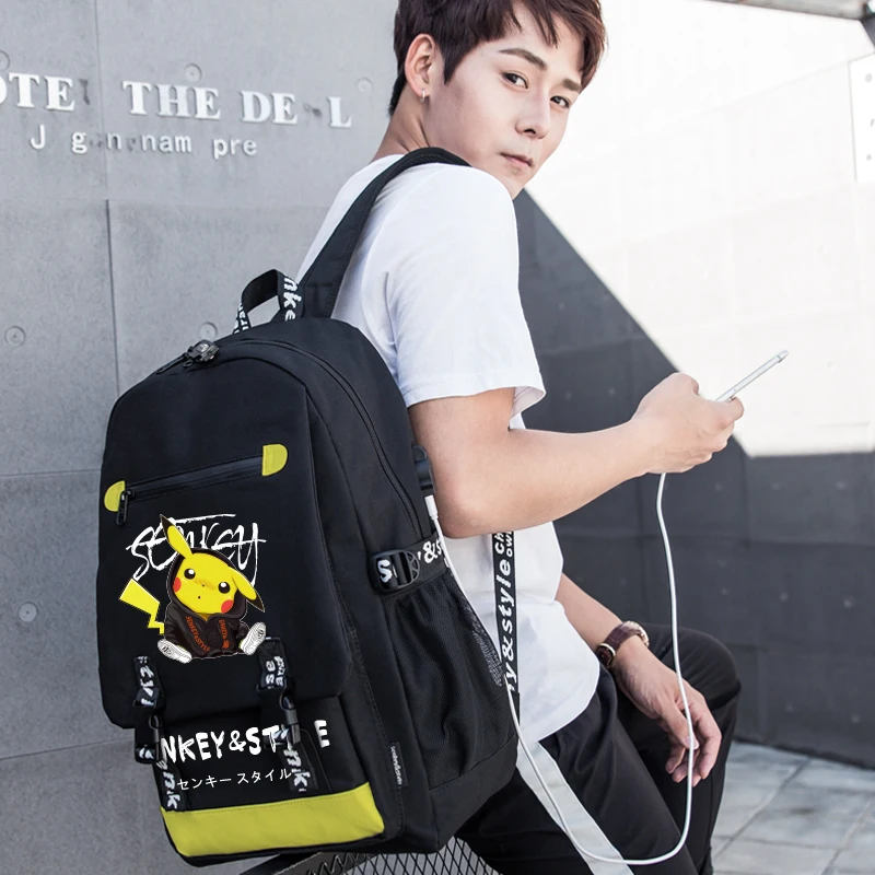 

SenkeyStyle Pikachu Backpacks for Men Teens Student School Backpacking Large Capacity Waterproof 2021 Fahsion Travel Bag