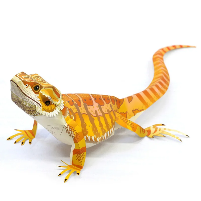 

Pogona vitticeps Lizard Handmade Origami Art Mini 3D Paper Model Papercraft Reptilia Animal DIY Kids Adult Craft Toys QD-004