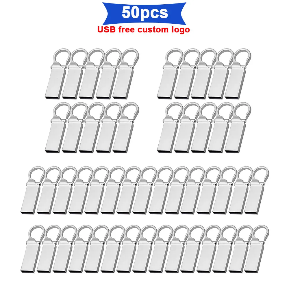 50 шт./лот высокоскоростная металлическая USB флешка флеш накопитель 64 ГБ 32 16 8 4 2 0