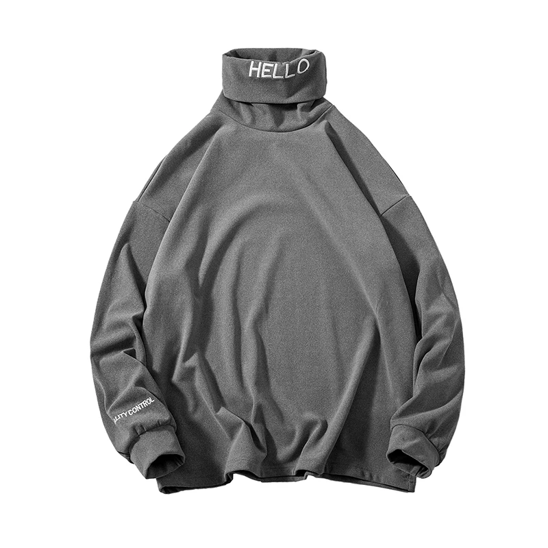 

2020 new autumn winter men's cashmere warm Turtleneck monogrammed sweatshirts men monochrome plus size men hoodies sweatshirts