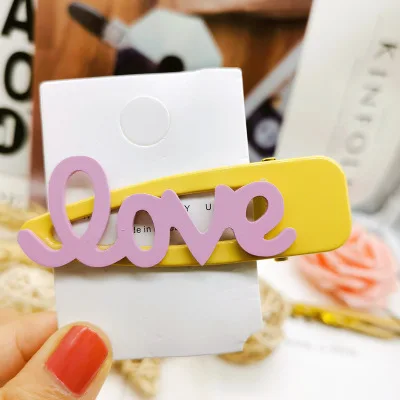 Милые заколки для волос карамельного цвета с надписями Love девочек аксессуары